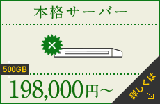 本格サーバー／50GB／198,000円〜